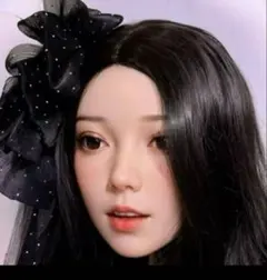 セール❗️リアル化粧練習用マネキンヘッド 等身大 黒髪 TPEウィッグ付き M16