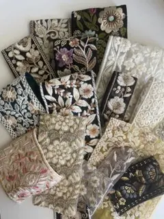 ぽ*こ様 インド刺繍リボン　はぎれ　40㎝以下アソート