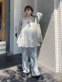 美品 Kastane カスタネ 【裏地無し】チェックジャケットのサムネイル