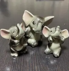 陶器製象の置物セット