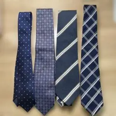 ネイビー ネクタイセット 4本