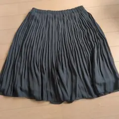 COMME CA ISM プリーツスカート ひざ丈 ダークグレー