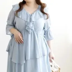 CLETTE シアーフリルチュニックブラウス LL