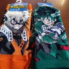 僕のヒーローアカデミア靴下 23-25 cm　爆豪勝己　緑谷出久