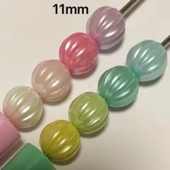 パール風かぼちゃビーズ ビーズボールペン カスタムボールペン