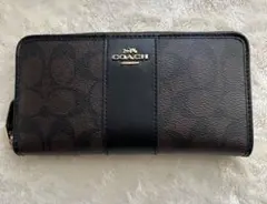 COACH ロゴ入り 長財布 ブラック/ブラウン