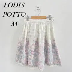 LodisPotto 花柄ストライプスカート M ホワイトフレア 総柄のサムネイル