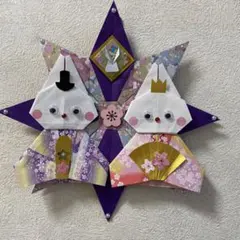 折り紙雛祭りリースうさぎのお雛様④