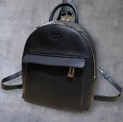 FURLA FAVOLA 本革 ミニリュック 黒 シボ革 ゴールド金具 レザー 