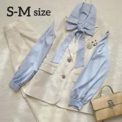 ママスーツ　卒業式　入学式　セレモニースーツ　ジレ　パンツ　ブラウス　3点セット