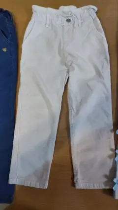ホワイトパンツ 110cm ウエストゴム