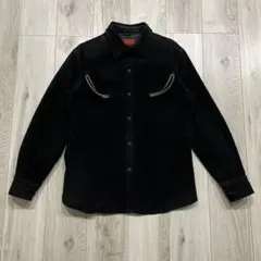 BAFFY スエード レザー ウエスタンシャツ ブラック L レザージャケット