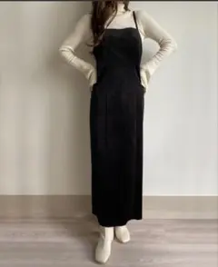 ブラックキャミワンピース ロング