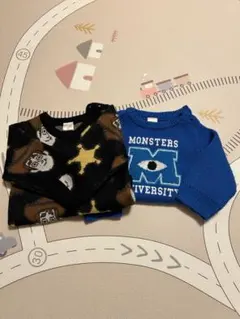 futafuta ウッディー モンスターズインク　長袖　ロンパース　ニット