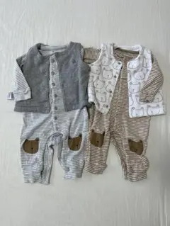 【双子/お揃い】GAPロンパース＋ベスト２枚セット