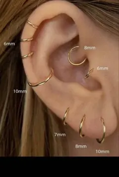 フープピアス　10mm シンプル