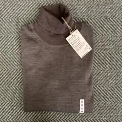 新品 無印良品 タートルネック洗えるセーター首のチクチクを抑えたモカブラウンM