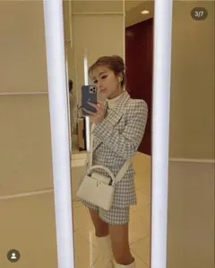 ZARA 千鳥格子柄ダブルブレストブレザー　セットアップ