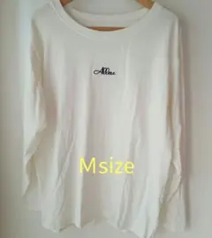 刺繍 長袖 Tシャツロゴ バックプリント　白　ホワイト