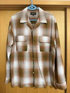 BEAMS HEART カラミオンブレーチェック オープンカラーシャツ Mサイズ