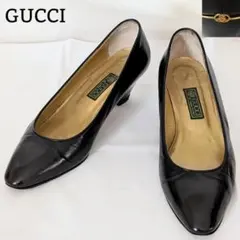 状態良好◎OLDGUCCI GG パンプス レザー ダークブラウン 21.5 Bのサムネイル