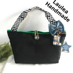 キャンバス トートバッグ ハンドメイド ニコちゃん デニムリメイク チャーム