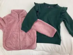 緑フリルトレーナーとピンクジャケットセット