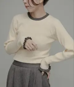 URBAN RESEARCH リブ編みアイボリーセーター