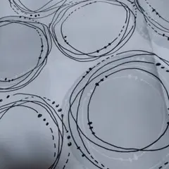 白地に黒の円形模様の生地