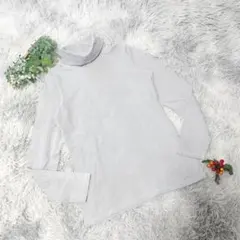【UNIQLO】(L) 長袖ロンT スムースストレッチコットン タートルネック