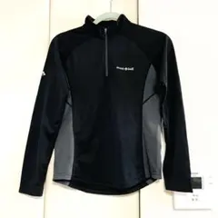mont-bell ハーフジップシャツ 長袖 レディースM ブラック/グレー