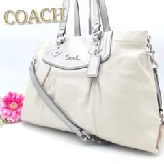 COACH✨コーチ 2Way ショルダーバッグ トートバッグ レザー アイボリー