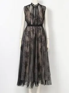 FRAY I.D グリッターシークインドレス ボウタイリボン 黒 インナー付き