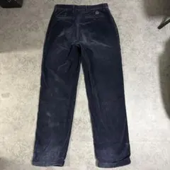 90s オールドトミー 2タック ワイド コーデュロイパンツ 紋章ロゴ 刺繍 紺