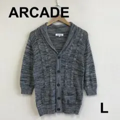最終　J0709B16【ARCADE】7分袖ショールカラーコットンカーディガンのサムネイル