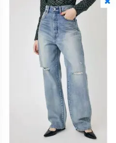 MOUSSY マウジー　デニム　HW CRASH LOOSE STRAIGHT