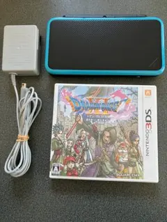 【美品】New 2DS LL 本体（ブラック✕ ターコイズ）＋ドラクエ11