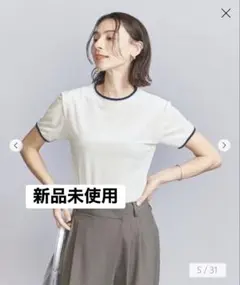 【BEAUTY&YOUTH】シアーベロア リンガー Tシャツ