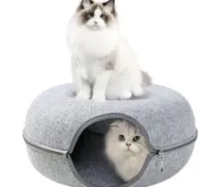 猫ドーナツ 猫用ベッド キャットドーナツ 猫トンネル おもちゃ 【Mサイズ】のサムネイル
