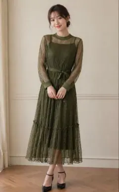 Ameri VINTAGESHIRRING SHEER DRESS