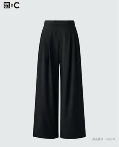 【美品】UNIQLO:C 感動タックワイドパンツ　黒　xs