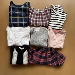 良品　8点　子供服まとめ売り　女の子　90cm 100cm 双子　ネイビー