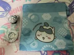 ちいかわ ハチワレ 巾着 缶バッジ マスコット 3点セット