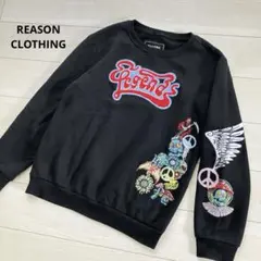 リーズン REASON CLOTHING 刺繍 スカル スウェット トレーナー