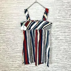 新品・未使用　デニシェ チュニック 日本製 ストライプ　ノースリーブ　キャミ