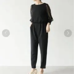 【新品】apart by lowrys OCドットチュールサロペット(ブラック)