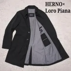 極美品 4XL カルーゾ ロロピアーナ ヘリンボーン ウール チェスター