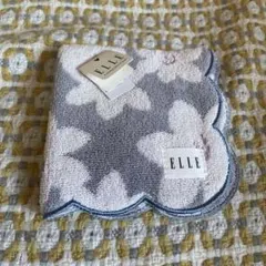 値下げ　ELLE 花柄 スカラップエッジ ハンカチ