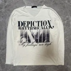 y2k 00's グラフィックプリント Vネック長袖Tシャツ g15