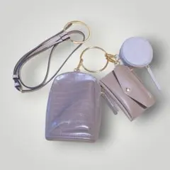 【完売品】しまむら 3連マルチリングショルダー クロコ調 グレージュ 追加リングのサムネイル